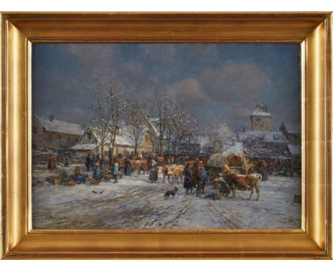   Gemälde Karl Stuhlmüller  1859 München - 1930 Etzenhausen Landschafts- und Tiermaler. Schüler an der Akademie der bildenden