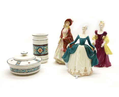 A large collection of Royal Doulton figures, to include ‘First Waltz’, ‘Regal Lady’, ‘The Milkmaid’, ‘Kate Hardcastle’ etc, t