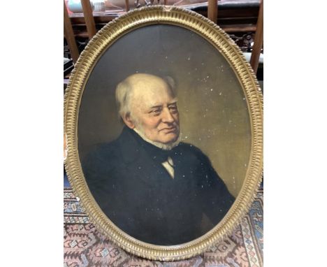 English School c.1900, oil on canvas laid on board, Portrait of a gentleman, 71 x 54cm