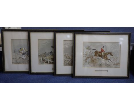 After Herring Snr., a set of four chromolithographs, Hunting scenes, 18 x 26cm