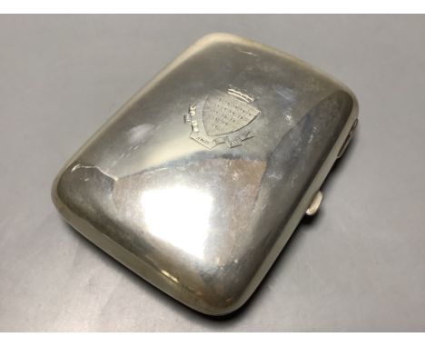 A late Victorian silver cigar case, Joseph Gloster, Birmingham, 1900, 12.1 cm, gross 5 oz.