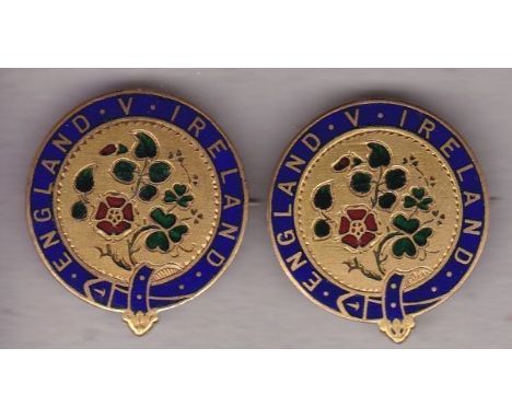 ENGLAND  v IRELAND     Two badges , both England v Ireland, no dates but very similar to the previous Lot which was 1912. . B