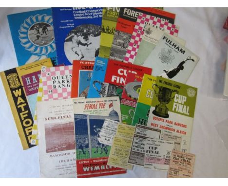PROGRAMME & TICKET MISCELLANY         Eighteen various programmes and 8 tickets including League Cup Finals: 1967, 1968 and 1