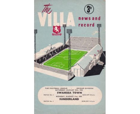 ASTON VILLA 59-60   Thirty nine Villa home programmes, 22 x first team including friendly v Raith, 17 x Reserves including v 