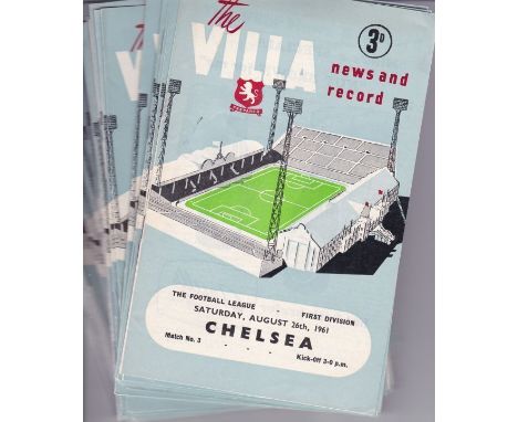 ASTON VILLA 61-62     Villa home programmes, 61/2, 27 x first team including 3 x FA Cup, 1 x League Cup and friendly v Dynamo