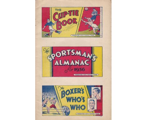 SPORTS BOOK     Sportsman Almanac for 1936, The Cup-Tie and The Boxer's Who's Who.     Generally Good