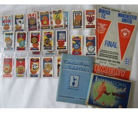 FOOTBALL MISCELLANY   Small collection of items , card game International Football Whist by Pepys complete with box and rules