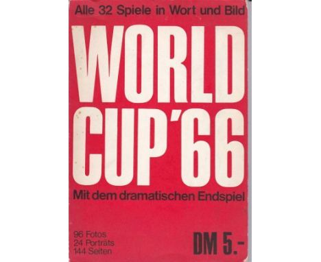 WORLD CUP 66   German issue World Cup 66 soft back book, 144 pages, 96 photographs, reports on all the games with many pictur