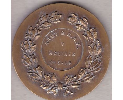 GEORGE BRADLEY FOOTBALL MEDAL 1945        Bradley was born in Maltby, Yorkshire 7/1/1917 and played for Rotherham United, New