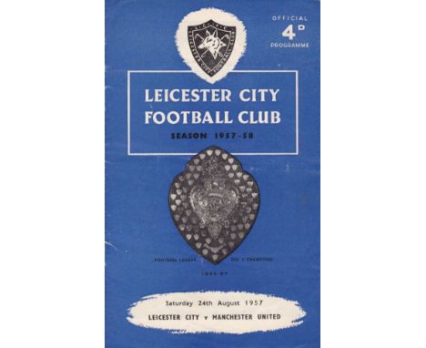 LEICESTER - MANCHESTER UTD 57-8   Leicester home programme v Manchester United, 24/8/57, first game of the ill-fated 57/8 sea