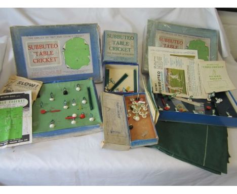 SUBBUTEO      Two boxes of games "The Replica of Test and County Cricket". The boxes have a lot of tape around them. Plus 2 b