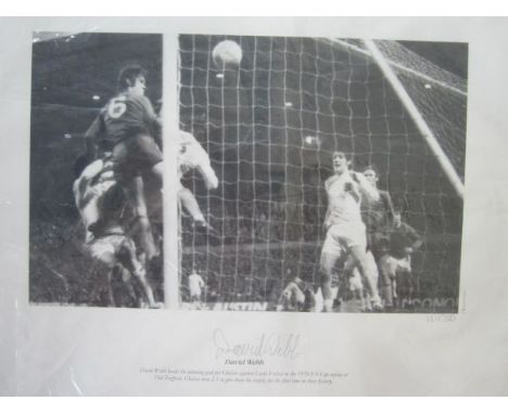 CHELSEA AUTOGRAPHS     Two black and white signed photographs: David Webb scoring the winning goal in the 1970 F.A Cup Final 