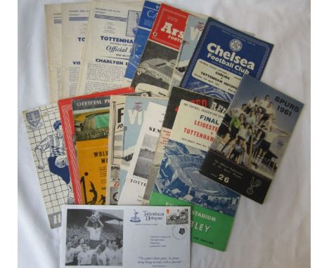 TOTTENHAM HOTSPUR      Twenty two items from Tottenham's Double season 1960/1 including home programmes v. Blackpool, Leicest