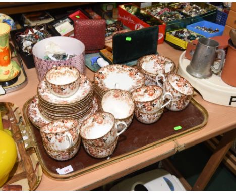 A late 19th century Samuel Radford gilt highlighted tea service c. 1880