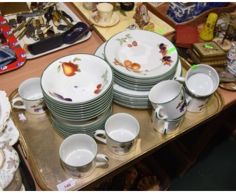 A tray of Royal Worcester Evesham Vale pattern dinner wares 