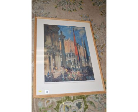 A colour print - "Doges Palace, Venice", signed artist's proof, after Frank Brangwyn.