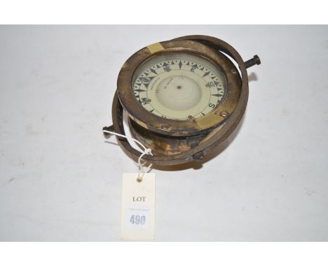 A Sestrel meteorite brass gimbaled boat's compass.