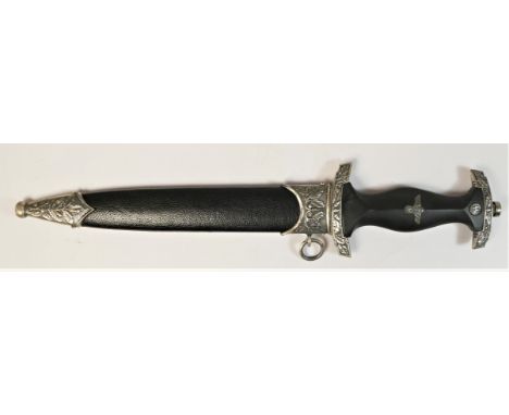 A German Third Reich style SS Honour dagger, inscribed to blade and marked RZM M7/36, 22 cm, scabbard This bladed product is 