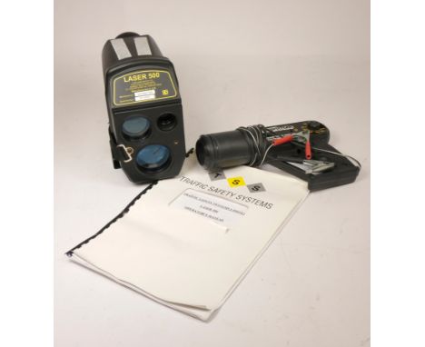 A Laser 500, made by Traffic Safety Systems (TSS), with carry case and manual, together with a Gunson's Timestrobe timing lig
