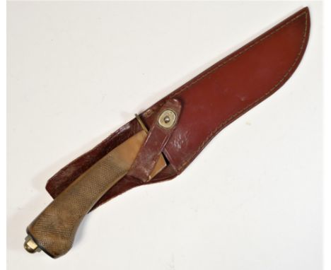 An RJH Jungle knife, polished Bowie type 20cm blade, marked ?RJH Jungle Knife/Regd Design? in shallow fuller on one side and 