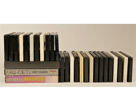 Fifty three Commodore 64 Cassettes, to include Flyer Fox, Boulder Dash Construction Kit, Bounder, Arcadia and others 