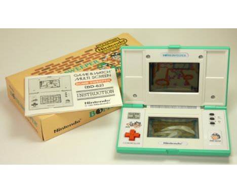 A Nintendo Pocketsize Game and Watch (Bomb Sweeper) multiscreen handheld game c.1987 (serial number 42870154) In original box