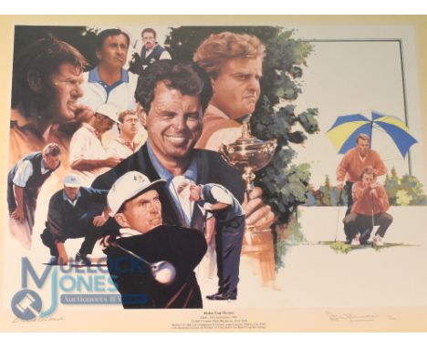 1995 European Ryder Cup signed ltd ed colour print titled "Ryder Cup Victors" played at Oakhill Country Club Rochester New Yo