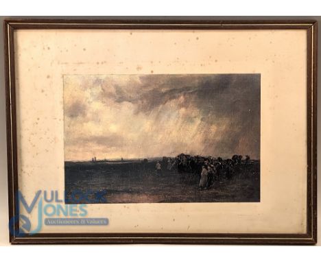 Michael Brown Rainy Day at St Andrews Print: a period print, its mount shows signs of foxing, requires reframing, size #41cm 