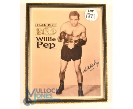 Legends of the Ring Boxer Willie Pep: Signed print from the magazine The Ring Guglielmo Papaleo (Middletown - September 19, 1
