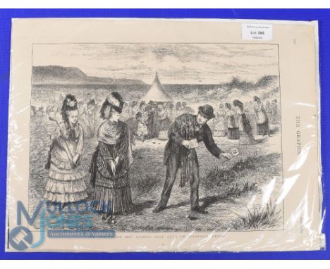 Original 19thc Lithograph Magazine Golfing Print titled 'The Westward Ho! Ladies Golf Club at Bideford Devon' from The Graphi