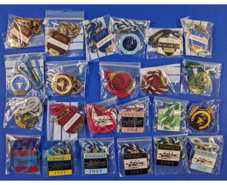 Collection of Horse Racing Enamel Members Badges. Covering the years 1990 - 2000s for the Newmarket, Exeter, Wincanton Raceco