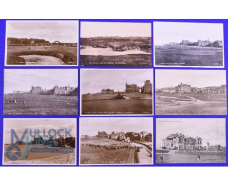 Interesting Collection of St Andrews Golfing Postcards, Old Tom Morris, Bobby Jones, and other golfers playing the Old Course