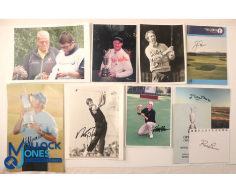 Autographs - selection of signed Golf Photographs featuring Nick Faldo, Henrik Stenson, Todd Hamilton, John Daly, Hale Irwin,