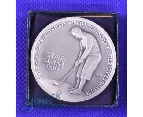 Very hard to find collectible Robert Tyre Jones Jr Medal: This outstanding, Grand Slam silver medal commemorates the 1930 Bob