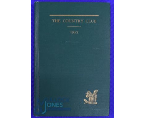 Scarce 1935 The Country Club, Brookline Massachusetts Annual Hand Book -- c/w frontis piece of The Club House and ex Schulenb