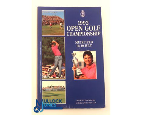 Autographs - multi-signed 1992 Open Golf Championship Programme with OOP sheet and dinner menu - signed internally featuring 