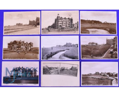 Interesting Collection of St Andrews Golfing Postcards, Old Tom Morris, Bobby Jones, and other golfers playing the Old Course