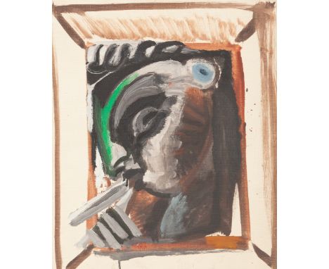 JUAN NAVARRO BALDEWEG (Santander, Cantabria, 1939)."Flautist", 1987.Mixed media on canvas.Signed and dated in the lower left 