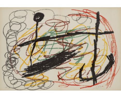 Joan Miró.  (1893 Montroig - 1983 Mallorca). 1 Farblithographie aus: Obra inèdita recent. 1968. Auf Velin. 30 x 42 cm (30,5 x
