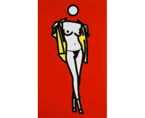 Julian Opie.  (1958 London). Woman taking off man's shirt 5. 2003. Farbserigraphie auf glattem, leichtem Velinkarton. 87,5 x 