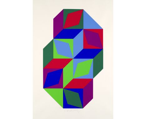 Geometrische Abstraktion - Op Art Victor Vasarely (1906 Pécs - 1997 Paris)Maeght- Tridium. 1968. Farbserigraphie auf Velin. 5