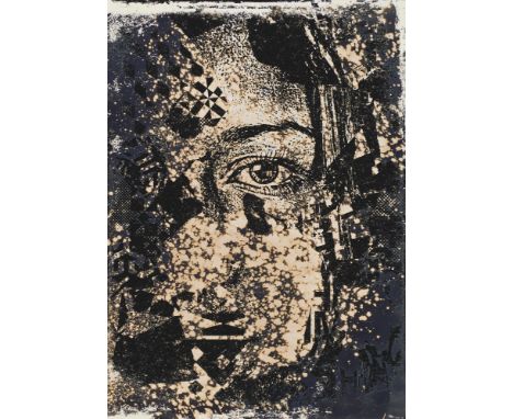 Street Art - - Vhils (Alexandre Farto).  (1987 Lissabon). Caustic. 2017. Serigraphie überarbeitet mit Quink Tinte und Säure a