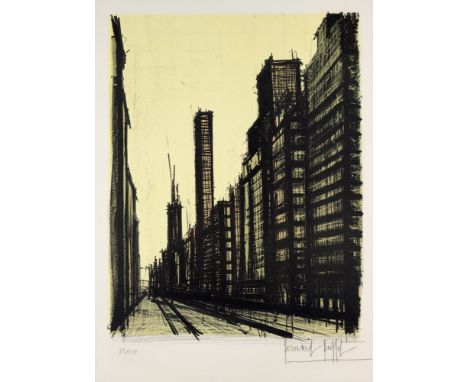Bernard Buffet.  (1928 Paris - 1999 Tourtour, Provence-Alpes-Côte d'). New York VIII. 1964. Farblithographie auf Arches Velin