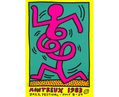 Pop Art Keith Haring (1958 Reading, Pennsylvania - 1990 New York)Montreux, 1983. 17eme Festival de Jazz - Yellow. Farbserigra