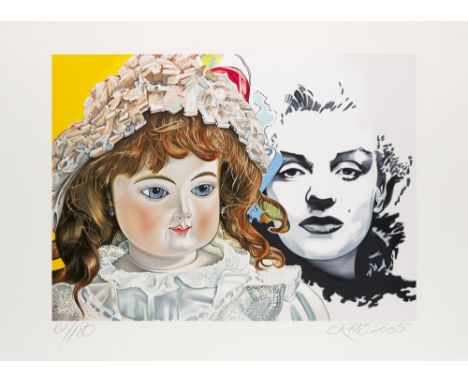 Erro (d. i. Gudmundur Gudmundsson) (1932 Olafsvick/Island -  lebt in Paris)Marilyn. 2005. Lithographie in Farbe auf festem Ve