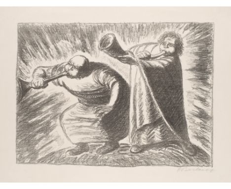 Expressionismus - - Ernst Barlach.  (1870 Wedel - 1938 Rostock). Der neue Tag. 1932. Lithographie auf VGZ Bütten. 31,5 x 43,5