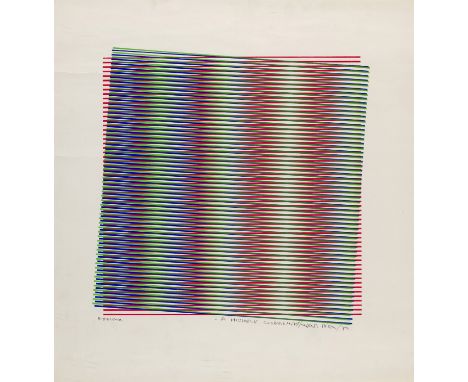 Carlos Cruz-Diez.  (1923 Caracas, Venezuela - 2019 Paris). o.T. (geometrisch-abstrakte Komposition). 1970. Farblithographie a