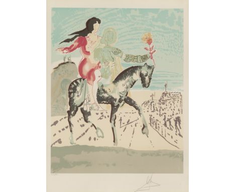 Salvador Dalí.  (1904 - 1989 Figueras). Girl Horse, aus: Les Amoureux. 1979. Farblithographie auf Arches-Velin (mit Wz). 57 x