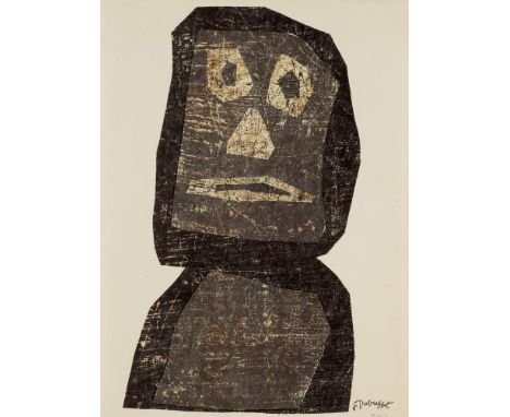Französische Moderne - Art Brut Jean Dubuffet (1901 Le Havre - 1985 Paris)Le Guerrier. 1958. Farblithographie auf glattem Vel