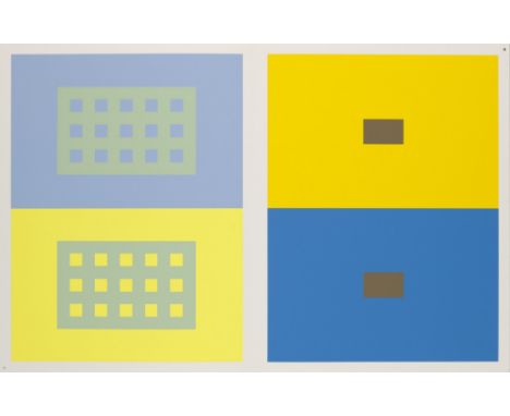 Konkrete Kunst Josef Albers (1888 Bottrop - 1976 New Haven)2 Farbserigraphien aus: Interaction of Color (Die Wechselbeziehung